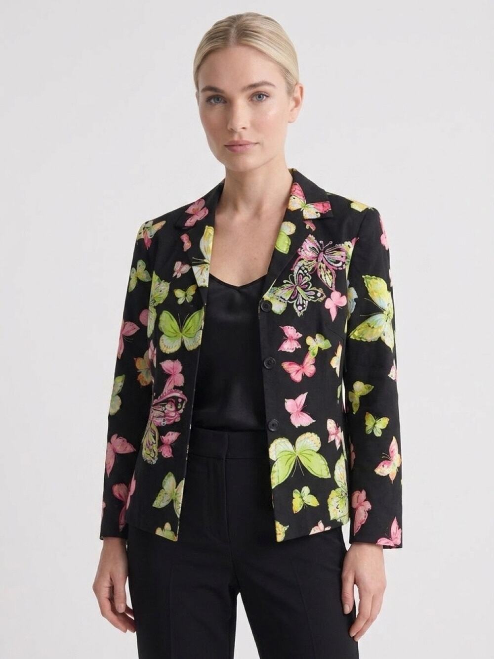 Creda Butterfly Sequined Black Blazer Size Small Womens